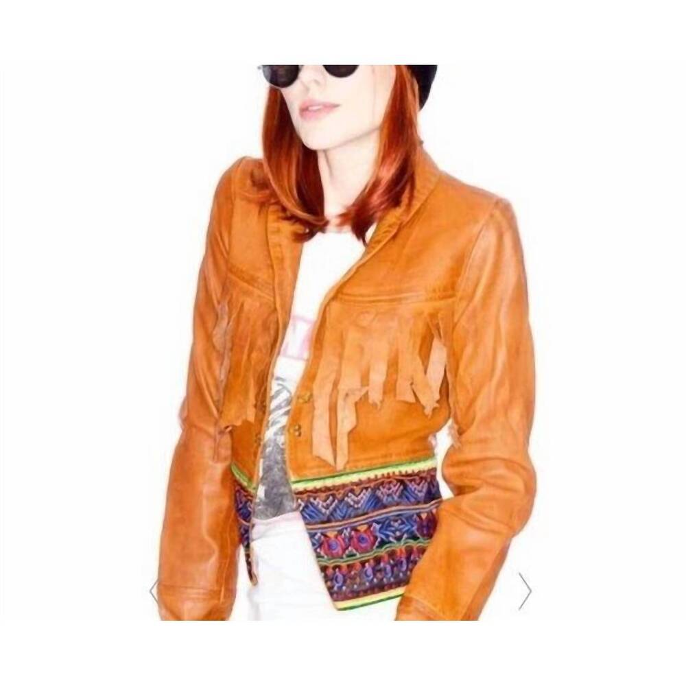 NEW ONE TEASPOON morrison leather jacket in brown